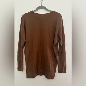 & Other Stories 100% Wool Dropped Shoulder Minimalist Sweater Size Small Brown